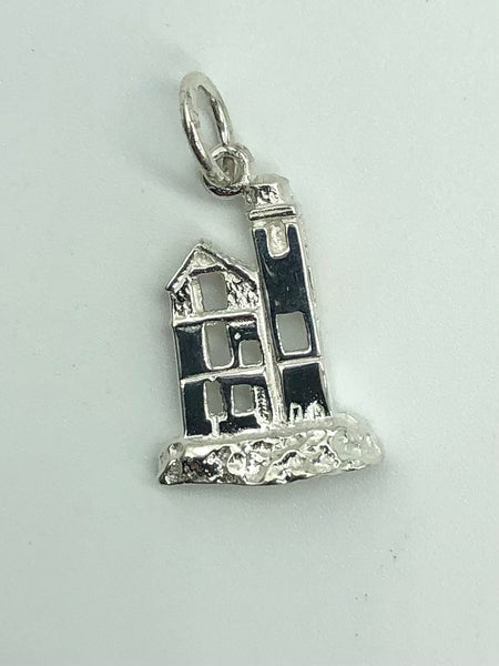Round Island Lighthouse Sterling Silver Pendant/Charm