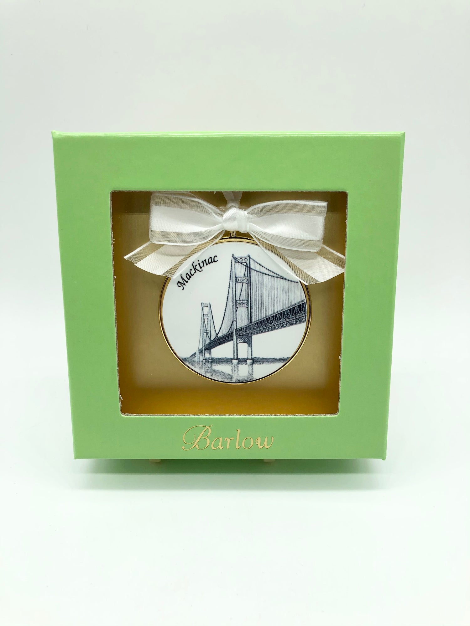 Scrimshaw Ornament - Mackinac Bridge