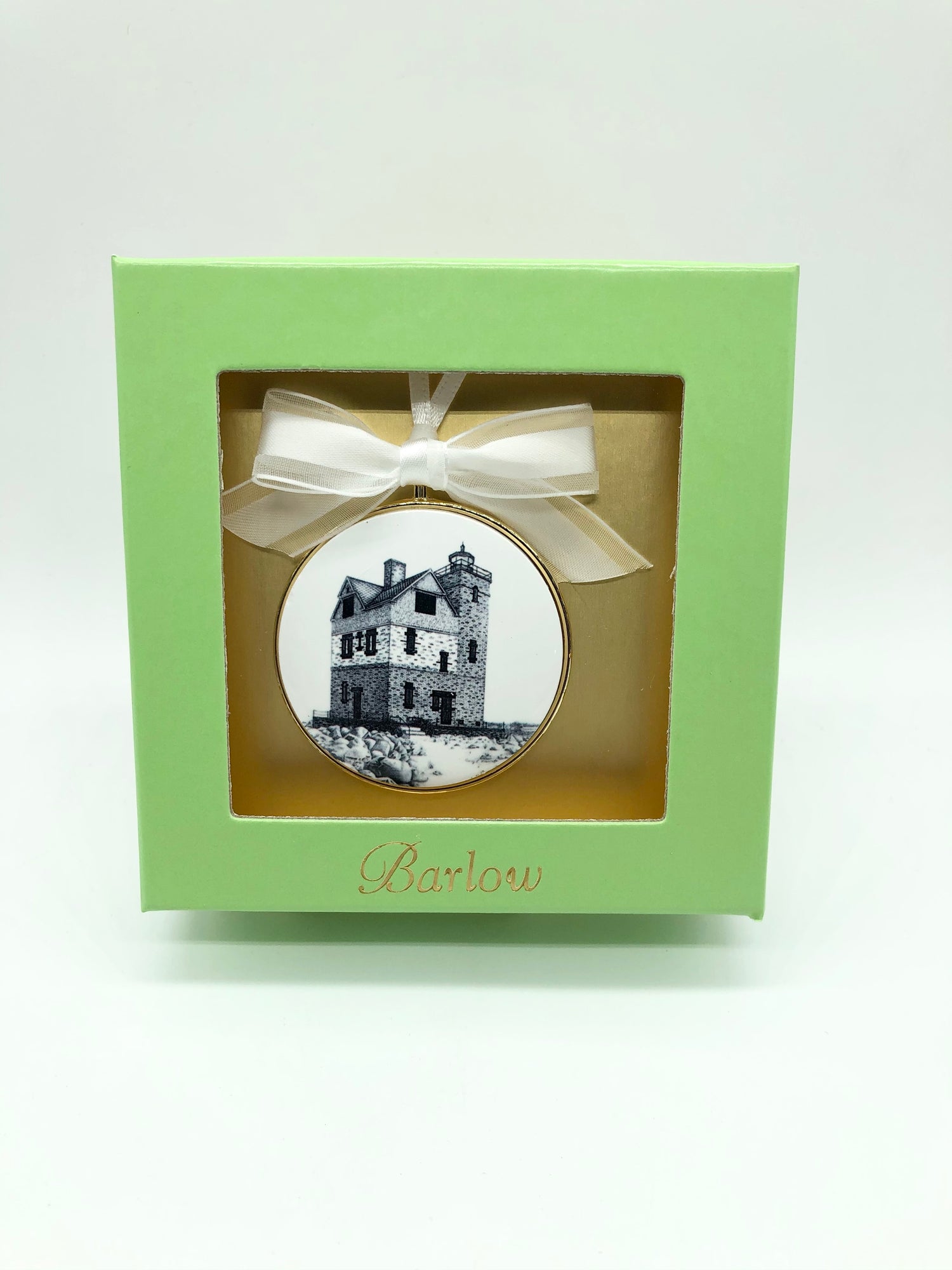 Scrimshaw Ornament - Round Island Lighthouse