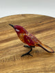 Handmade, lamp worked glass Red Finch.