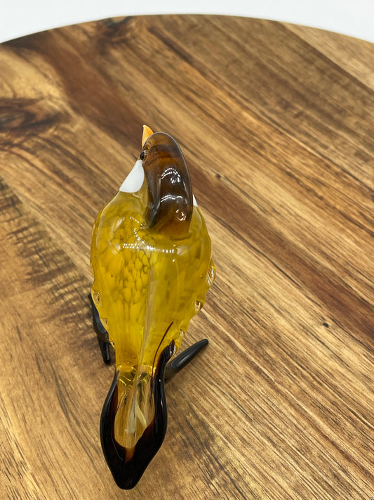 Handmade, lamp worked glass Wren