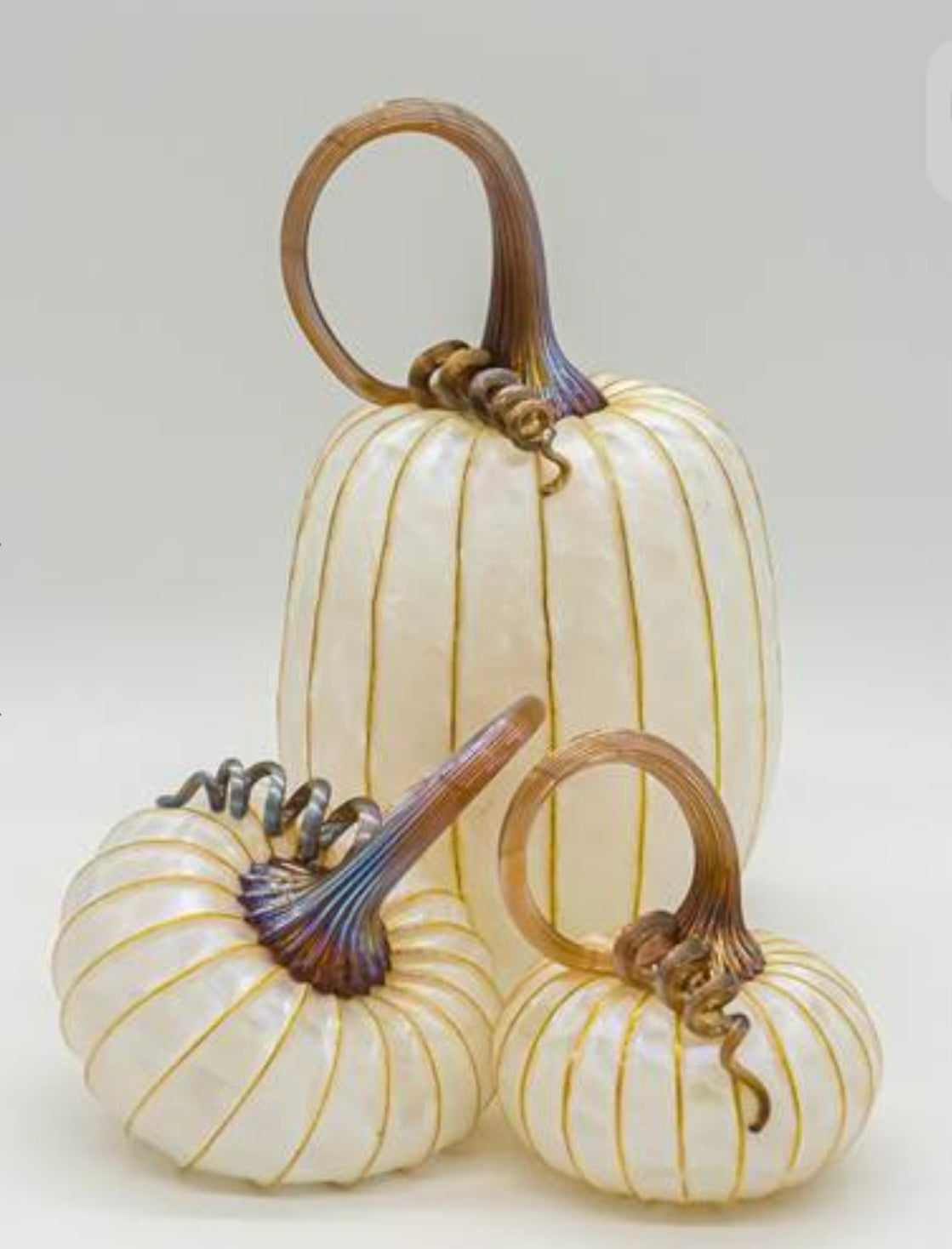 Aspen Hand Blown Pumpkins Set of 3