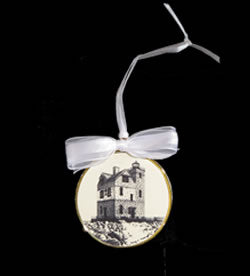 Scrimshaw Ornament - Round Island Lighthouse